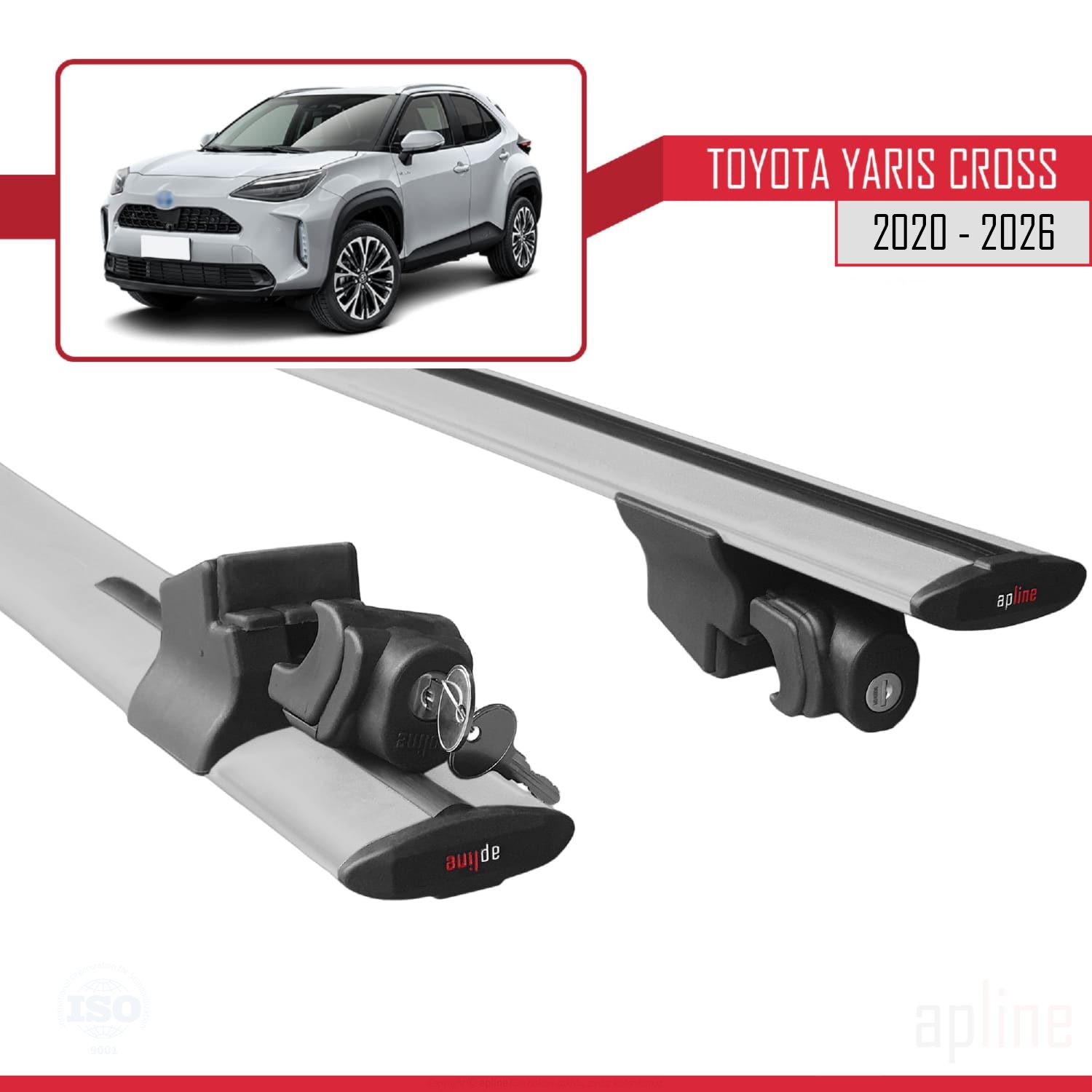 Toyota Yaris Cross (XP210) 2020-2022 Arası ile Uyumlu HOOK Model Ara Atkı Tavan Barı Gri 2 Adet - Görsel 5