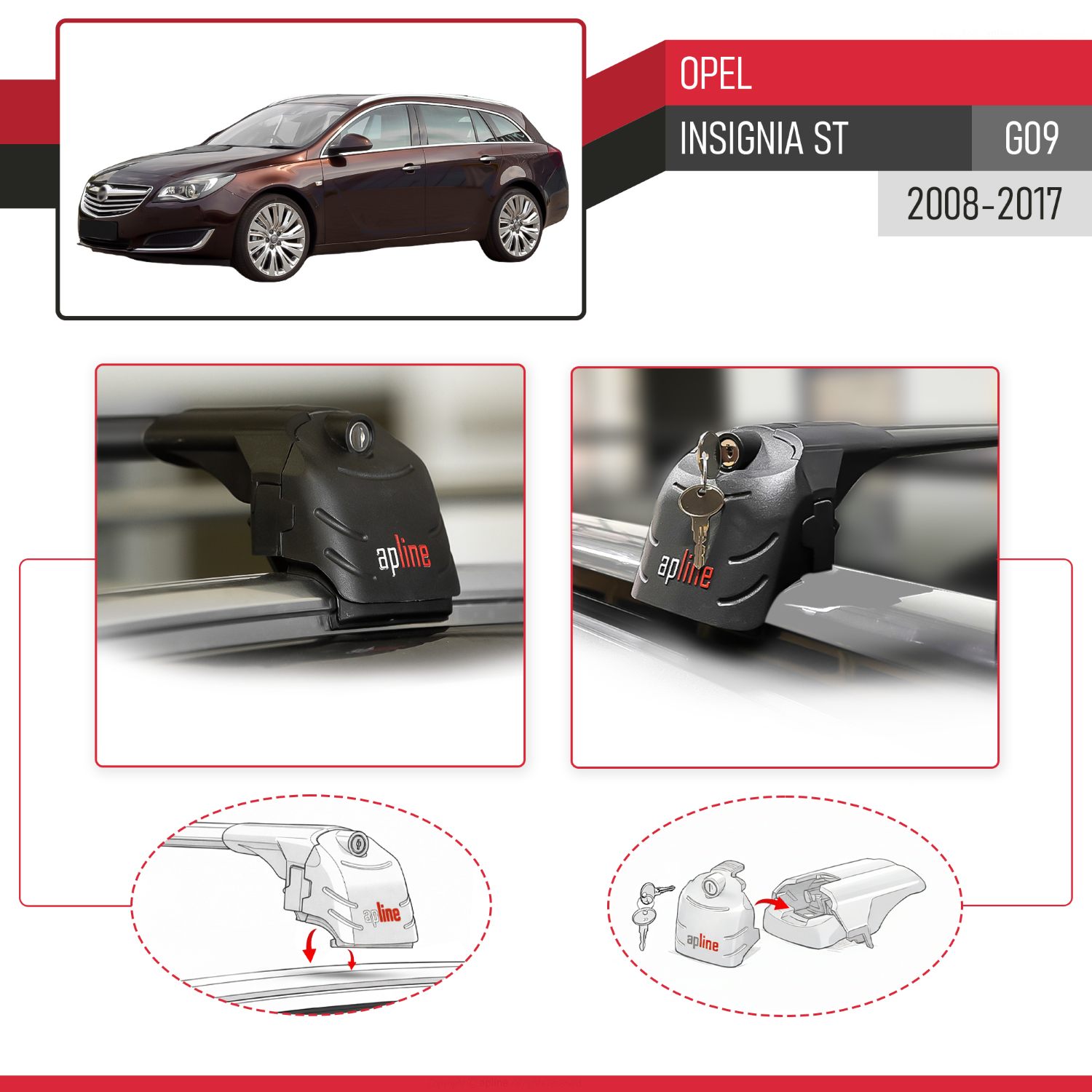 Opel Insignia (G09) ST 2008-2017 Arası ile Uyumlu ACE-2 Model Ara Atkı Tavan Barı Siyah 2 Adet - Görsel 4