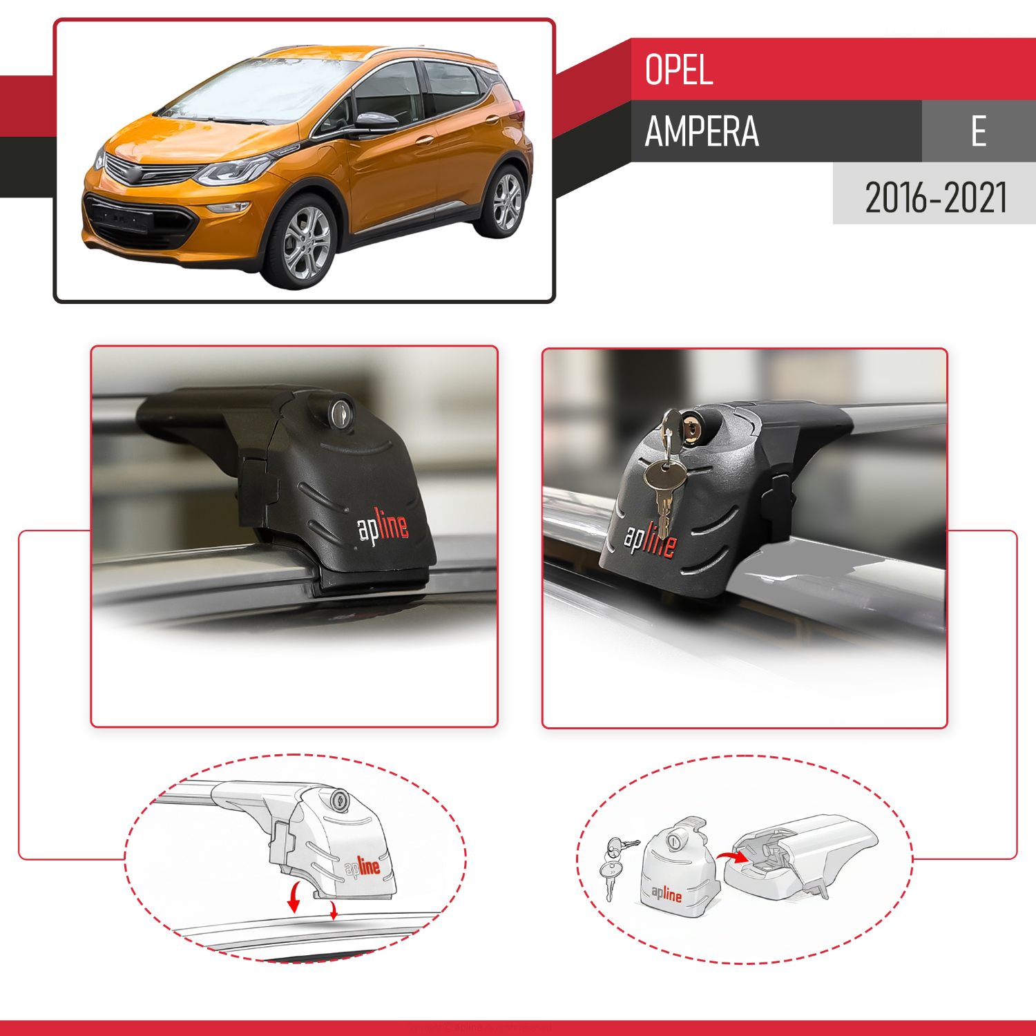 Opel Ampera E 2016-2021 Arası ile Uyumlu ACE-2 Model Ara Atkı Tavan Barı Gri 2 Adet - Görsel 4